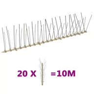 Zwalczanie i odstraszanie szkodników - vidaXL Kolce przeciw ptakom 4 rzędy plastikowe 20 szt. 10 m 149127 - miniaturka - grafika 1