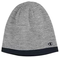 Czapki damskie - Champion Unisex_Dzianinowa dwustronna czapka beanie dla dorosłych, szary melanż/granatowy, jeden rozmiar - miniaturka - grafika 1