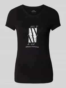 T-shirt z nadrukiem z logo - Koszulki i topy damskie - miniaturka - grafika 1