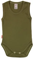 Body dla niemowląt - BODY ramiączko RAMKA bez rękawa KHAKI Oliwka r 68 KLEKLE - miniaturka - grafika 1