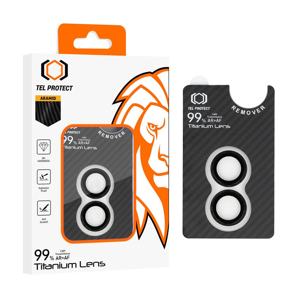 Hartowane szkło Tel Protect Titanium Lens 99% AR Aramid Series na aparat do Iphone 16/16 Plus (obiektyw 2 sztuki)