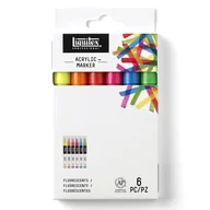 Kredki, ołówki, pastele i pisaki - Markery akrylowe, Fluo, 6 kolorów, Liquitex - miniaturka - grafika 1