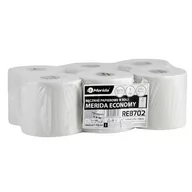 Stojaki na ręczniki papierowe - Ręcznik papierowy w roli biały makulatura 1-warstwowy 1x20g 210m gofrowany MERIDA ECONOMY CENTER PULL MINI 6szt. /REB702/ - miniaturka - grafika 1