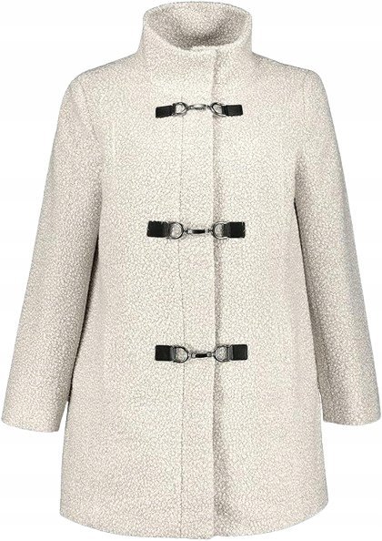 ULLA POPKEN PŁASZCZ PLUS SIZE NA STÓJCE Z ZAPIĘCIEM NA ZAMEK 46/48 JYA
