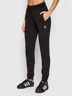 Spodnie sportowe damskie - Adidas Spodnie dresowe adicolor Essentials H37878 Czarny Slim Fit - grafika 1