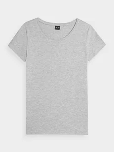 T-shirt regular gładki damski 4f 4fmm00ttshf731-27m szary - Koszulki i topy damskie - miniaturka - grafika 1