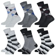 Skarpetki męskie - 6 par Skarpety męskie bawełniane w romby i paski zestaw rozmiar 43/46 - miniaturka - grafika 1