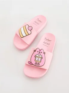 Reserved - Klapki Pusheen - pastelowy róż - Buty dla dziewczynek - miniaturka - grafika 1