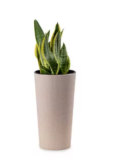 Doniczka Osłonka do SALONU Kwietnik Donica domowa DUŻA 46cm + WKŁAD Prążki Slim Wysoka - Donice - miniaturka - grafika 1