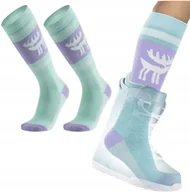 Skarpety termoaktywne - Skarpetki narciarskie Qunature 037202 rozmiar 43-48 L/XL - fioletowo-zielone - miniaturka - grafika 1