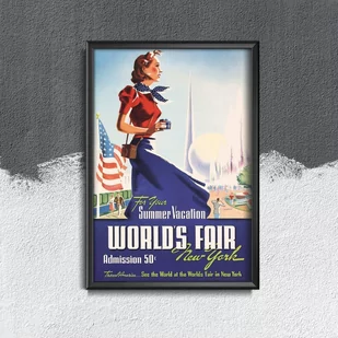 Plakat w stylu vintage Światowe Targi Nowy Jork Usa - Plakaty - miniaturka - grafika 1