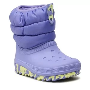 Śniegowce damskie - Śniegowce Crocs - Classic Neo Puff Boot T 207683 Digital Violet - grafika 1