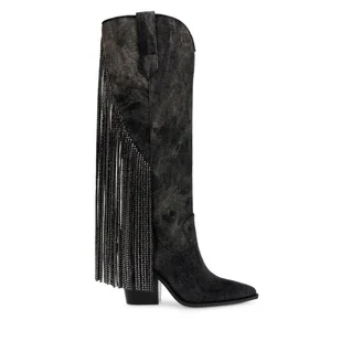 Kozaki Steve Madden Bravados Boot SM11002945-04004-024 Blk Denim - Kozaki damskie - miniaturka - grafika 1