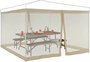 relaxdays moskitiera do pawilonu 3x3m beżowa - Moskitiery - miniaturka - grafika 1