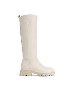 MEXX Oficerki MI001805143W Beżowy - Kozaki damskie - miniaturka - grafika 1