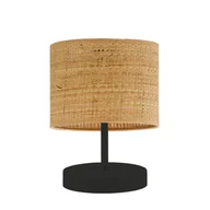 Lampy stojące - Rattanowa lampka nocna AWINION BOHO/czarny - miniaturka - grafika 1
