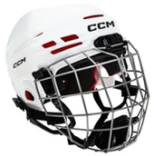 Hokej - Kask hokejowy CCM Tacks 70 Combo White Youth - miniaturka - grafika 1