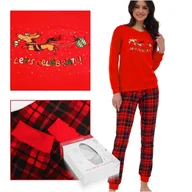 Piżamy damskie - CORNETTE Piżama Świąteczna Damska 671/371 Bawełniana Czerwona Rozmiar XL - miniaturka - grafika 1
