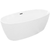 Wanny - Mexen Lira wanna wolnostojąca wzór 170 x 80 cm, biała, przelew gun gray szczotkowany - 52831708000-66 - miniaturka - grafika 1