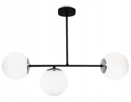Lampy sufitowe - Lampa Sufitowa Wisząca Żyrandol Szklane Białe Kule Potrójna Loft Glamour - miniaturka - grafika 1