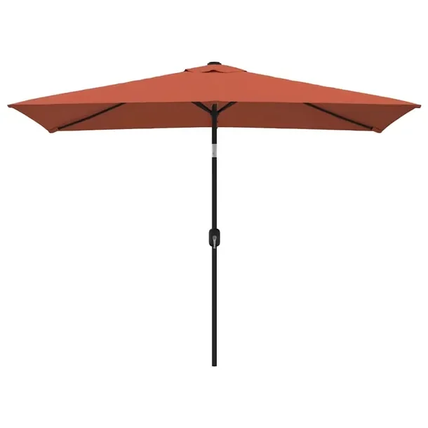 Parasol ogrodowy terakota 300x200x252 cm, poliester, stal, 6 żeber