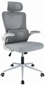 Fotele i krzesła biurowe - Elior Szare regulowane krzesło biurowe z zagłówkiem - Sagiro 3X - miniaturka - grafika 1