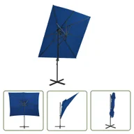 Parasole ogrodowe - The Living Store Parasol wiszący z podwójną czaszą - 250x250 cm - niebieski - Parasol Wiszący - miniaturka - grafika 1