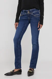 Pepe Jeans jeansy Slim damskie kolor granatowy - Spodnie damskie - miniaturka - grafika 1