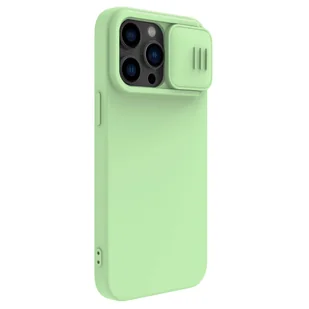 Nillkin CamShield Silky Silicone Case etui iPhone 14 Pro pokrowiec z osłoną na aparat zielony - Etui i futerały do telefonów - miniaturka - grafika 4