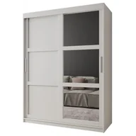 Szafy - Szafa przesuwna garderoba pokojowa z lustrem MIROR 3 150 czarna biała - miniaturka - grafika 1