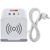 Przedłużacze i rozgałęźniki - Przedłużacz EMOS kostka, 2x zásuvka, 2×USB-A + 1×USB-C+ bezdrátové nabíjení, 2m - miniaturka - grafika 1