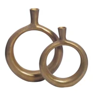 Wazony i flakony - Zestaw Wazonów Dekoracyjnych 2 szt. Aluminium Donut Wazony Nowoczesne - miniaturka - grafika 1