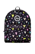Plecaki - hype Plecaki do szkoły, domu, BTS, pracy, na weekendy, Czarna/wiele serc złota brokatowa nakładka, Jeden rozmiar, Casual - miniaturka - grafika 1