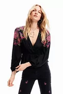 Bluzki damskie - Desigual Bluzka damska Lorna, czarny, L - miniaturka - grafika 1