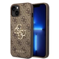 Etui i futerały do telefonów - Guess GUHCP15S4GMGBR iPhone 15 6.1" brązowy/brown hardcase 4G Big Metal Logo - miniaturka - grafika 1