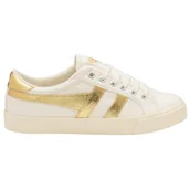 Trampki damskie - Gola Classics Women's Tennis Mark Cox Trainers Off White/Gold CLA280XY - 36 - miniaturka - grafika 1