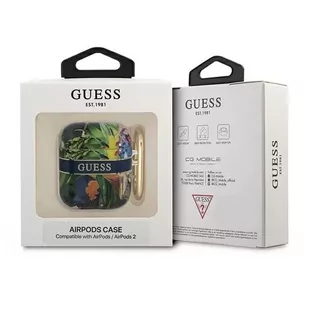 Guess GUA2HHFLB AirPods cover niebieski/blue Flower Strap Collection - Akcesoria do słuchawek - miniaturka - grafika 3