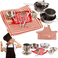 Zabawki AGD - Swede Zestaw Naczynia Kuchenne Metal Garnki Patelnie Akcesoria Zabawka dla Dzieci - miniaturka - grafika 1