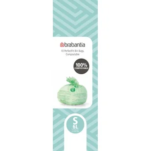 Brabantia Worki do kompostownika biorozkładalne S 6l 10 szt. 419683 - Worki na śmieci - miniaturka - grafika 1