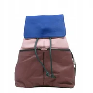 Torebki damskie - Plecak skórzany pojemny kieszenie wygodny kolorowy zero waste OLIVKA - miniaturka - grafika 1