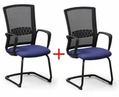 Fotele i krzesła biurowe - B2B Partner Krzesło konferencyjne Roy 1+1 Gratis, niebieski 415058 - miniaturka - grafika 1