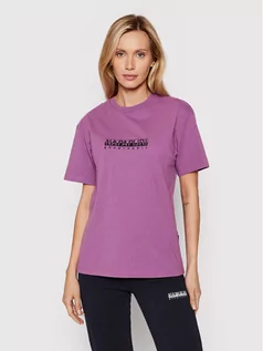 Koszulki i topy damskie - Napapijri T-Shirt S-Box NP0A4GDD Fioletowy Relaxed Fit - grafika 1
