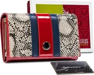 Portfele - Peterson Skórzany portfel damski z motywem wężowej skóry Peterson NoSize - miniaturka - grafika 1