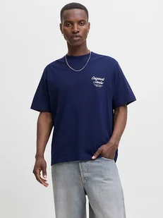 Jack & Jones Koszulka "Jormorrebro" w kolorze granatowym - Koszulki męskie - miniaturka - grafika 1