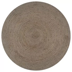 vidaXL Ręcznie wykonany dywanik z juty, okrągły, 150 cm, szary - Dywany - miniaturka - grafika 1