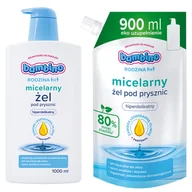 Kosmetyki do kąpieli - Bambino Rodzina, Żel Micelarny Pod Prysznic 1000ml + Refill, 900ml - miniaturka - grafika 1