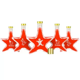 Zestaw Butelek Gwiazda Z Nadrukiem Świątecznym 200Ml/ 0,2L - 10 Sztuk - Domowy wyrób alkoholu - miniaturka - grafika 1