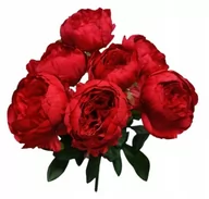 Sztuczne kwiaty - Bukiet PIWONIE Peonia Sztuczne Kwiaty 7 pąków Czerwony Piwonia jak Żywa - miniaturka - grafika 1