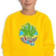 Bluzy dla dziewczynek - Bluza Dziecięca Żółta Skate Weed Wysoka Jakość Mix Wzorów -164 Cm (14-15) - miniaturka - grafika 1