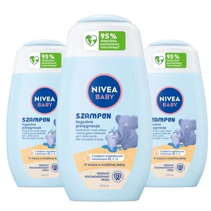 ﻿NIVEA BABY Szampon łagodny do włosów dla dzieci niemowląt 3 x 200 ml - Kosmetyki kąpielowe dla dzieci - miniaturka - grafika 1